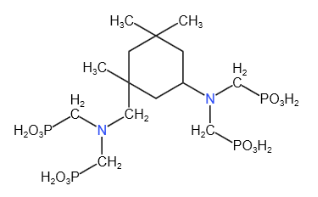 異佛爾酮二胺四亞甲基膦酸(IDTMPA)結構式